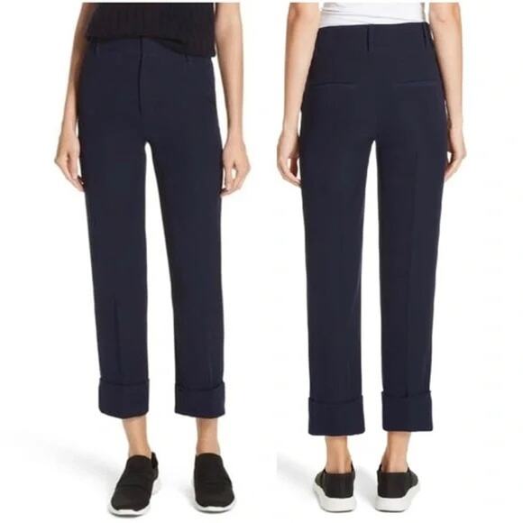 Vince Cuffed Ankle Trousers Navy Blue - Picture 1 of 8